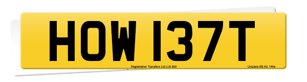Registration number HOW 137T